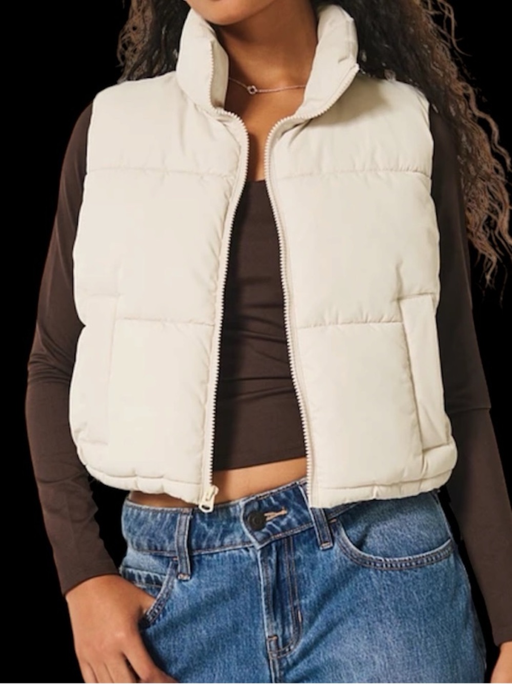 H&M Cream Puffer Vest